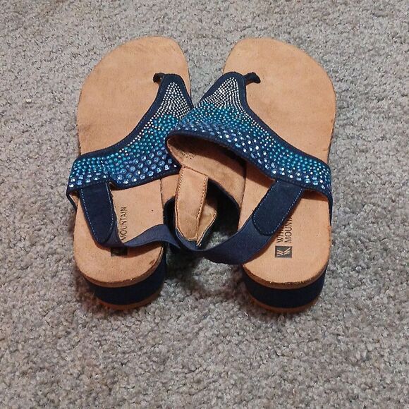White Mountain Safari blue sandals  Sz 9.5 EUC - Picture 4 of 8